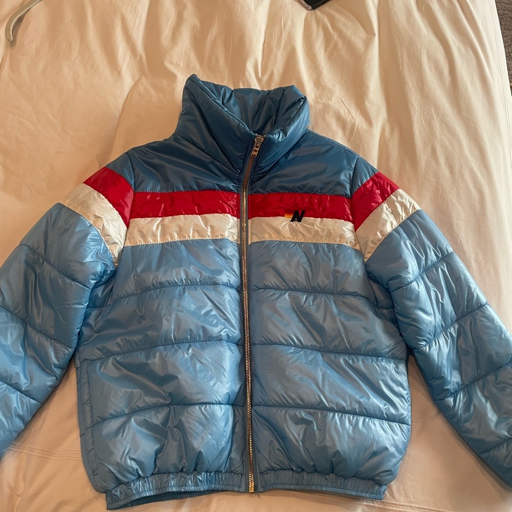 Aviator Nation Blue and Red Puffer Jacket